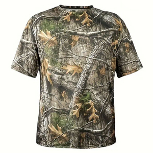 เสื้อยืดแขนสั้นลายพรางสำหรับผู้ชาย OEM ขายส่ง แบบกำหนดเอง สำหรับฤดูร้อน กิจกรรมกลางแจ้ง แห้งเร็ว เหมาะสำหรับการล่าสัตว์ - Product Image 5