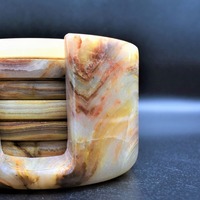 Sous-verres modernes en marbre naturel avec support en feutre absorbant et imperméable - Imprimés UV - Prix usine