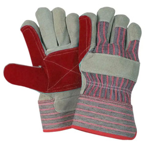 Gants de travail en cuir renforcé avec bande de coton, gants de sécurité en cuir de vachette pleine fleur, gants de rigueur industriels canadiens - Product Image 5