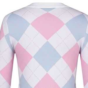 Pull Argyle Jack and Jill pour femme, col en V, cardigan boutonné, tricot doux, style preppy, tenue scolaire pour femme, boutique de mode - Product Image 6