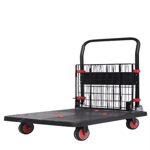 Heavy Duty Steel <b>Platform</b> <b>Trolley</b> Four Wheel Folding Hand Truck Cart - Product Image 1
