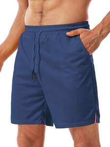 Pantalones Cortos Deportivos Azules para Hombre, Casuales, para Gimnasio, Entrenamiento, Running, Transpirables, de Secado Rápido, Cintura Elástica, Estilo Urbano - Product Image 6