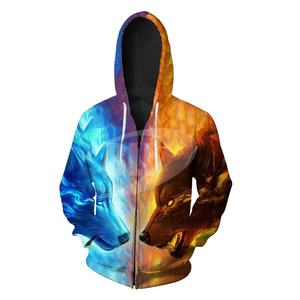 เสื้อฮู้ดมีซิปสำหรับผู้ชายและผู้หญิงมีฮู้ดแบบซิปโพลีเอสเตอร์100% 3D ออกแบบได้ตามต้องการ - Product Image 1