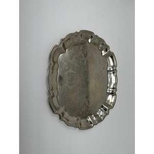 Grande assiette ovale, fournitures de restauration, plat de service en laiton, assiettes décoratives argentées, taille personnalisée disponible - Product Image 6