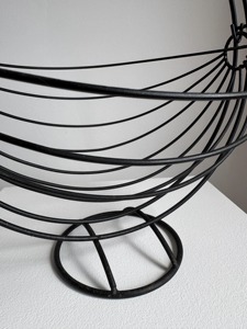 Stylish Black Metal Wire <b>Basket</b> Bowl Ideal For Fruits And Vegetable Storage Kitchen Counter <b>Display</b> Handcrafted From India - Product Image 5