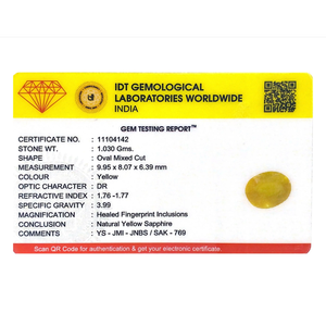 Natural Yellow Sapphire 5.15 Carat Oval Cut Loose Gemstone for Fine Jewelry - Product Image 4