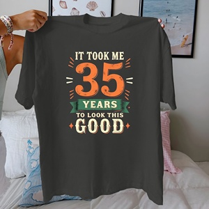 T-shirt décontracté pour femme en coton tricoté imprimé 100 % coton, coupe confortable - Product Image 2