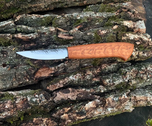 Custom Hand Forged Wood Carving Knife 8.5 cm Whittling Blade High Carbon Steel Woodworking Knife with Hardwood Handle <b>Leather</b> - Product Image 5