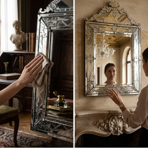 Miroir mural baroque vénitien vintage |   Miroir décoratif en verre de style antique de luxe pour entrée, couloir, salon - Product Image 5