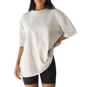 Camiseta Lisa personalizada servicio OEM para mujer logotipo personalizado 100 _ algodón blanco y negro camiseta en blanco suave de gran tamaño para hombres y mujeres - Product Image 1