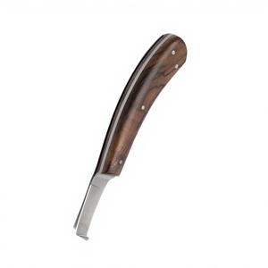 Couteau à sabots en acier inoxydable pour chevaux, coupe-sabots de fermeur avec manche en bois, cure-sabot pour l'entretien des sabots de chevaux de course en extérieur - Product Image 4