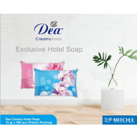 Sabun Batang Hotel DEA Creamy 15g Pemutih Vitamin E Aroma Mawar Eksklusif OEM ODM Label Pribadi Grosir Aroma Segar