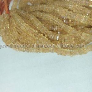 4mm 5mm naturel jaune Citrine Heishi plat carré perles de pierres précieuses brin de pierre semi-précieuse en gros pour la fabrication de bijoux - Product Image 3