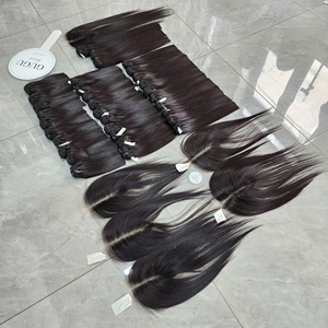 Remy Human Hair From Vietnam Transparent French Lace Glueless Full Lace <b>Wigs</b> <b>Deep</b> <b>Wave</b> Bundles with Frontal 13x6 - Product Image 4