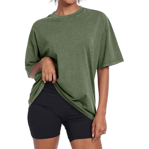 Streetwear Short Sleeves T-shirt Femme 230gsm 100%cotton Heavy Wash Vintage Oversized <b>Down</b> Shoulder t Shirt for Women - Product Image 2