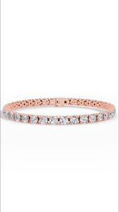 Pulsera de tenis de 12 quilates de plata 925 al por mayor, fabricante y proveedor de joyería fina OEM, diamante redondo alargado de cuatro puntas cultivado en laboratorio - Product Image 3