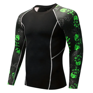 Camiseta de Compresión de Manga Larga con Diseño Gráfico Verde para Hombre, Camiseta Deportiva de Alto Rendimiento para Entrenamiento, Rashguard para Hombre - Product Image 3