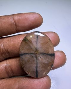 Colgante de Piedra Preciosa Natural de Chiastolita Marrón, Cabujón de Cristal Pulido, Chiastolita Natural para Joyería - Product Image 2