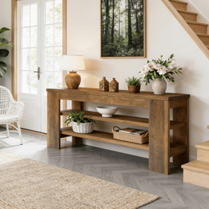 Consolle Lunga Moderna di Lusso in Legno Massello, Arredamento Contemporaneo per Ingresso, Appartamento, Hotel, Soggiorno - Product Image 5