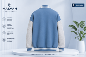 Blouson universitaire décontracté pour homme, coupe-vent et respirant, 100 % coton, avec patchwork et teinture unie, idéal pour le printemps – Vente en gros - Product Image 3