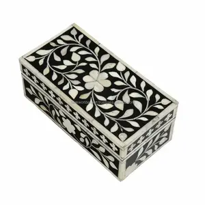 Boîte de luxe en nacre boîte à bijoux organisateur unique et idée cadeau réfléchie boîte à bijoux de travail en incrustation d'os de nacre FWE - Product Image 4