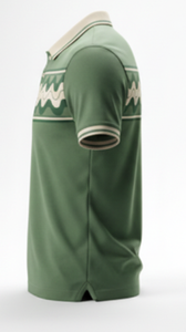 Luxury <b>Men's</b> Anti-Wrinkle Solid Golf for <b>Shirt</b> Vintage <b>70s</b> Style Green Ribbed Knit Polyester/Cotton - Product Image 2