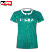 Jersey Rugby Lengan Pendek Desain Kustom Sublimasi Terbaru, Cepat Kering, Bahan Polyester Bernapas, untuk Unisex