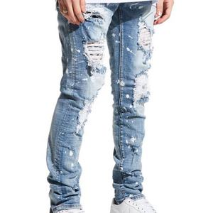 กางเกงยีนส์ผู้ชายคุณภาพสูงรุ่นใหม่ปี 2026 สำหรับฤดูใบไม้ผลิและฤดูใบไม้ร่วง ทรงตรง สไตล์ลำลอง ลุคขาดๆ แบบฟอกสีอ่อน มีจำหน่ายแล้ว - Product Image 2