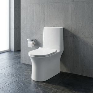 Inodoro de cerámica moderno de una pieza con doble descarga y salida en S para baño de hotel de lujo, artículos sanitarios. - Product Image 2