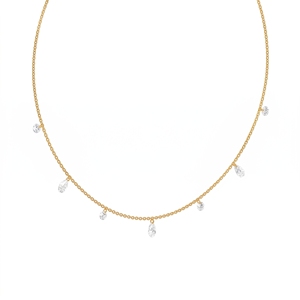 Luxuriöse Tautropfen-Halskette aus Sterlingsilber 9KT, 10KT, 14KT, 18KT mit Laborgezüchteten Mix-Cut-Diamanten Premium-Halskette für Frauen Geschenk - Product Image 2