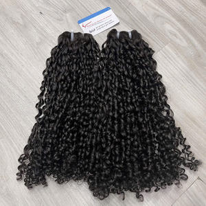 Produit tendance : Extensions de cheveux en mèches de cheveux vierges noirs bouclés style pixie, sans perte ni nœuds - Product Image 3