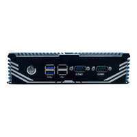 Mini-ordinateur industriel sans ventilateur encastré, boîtier en aluminium, double LAN, COM, HDMI, VGA, USB, large plage de température, alimentation stable 24/7, alimentation continue