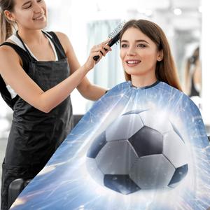 Cape de Coiffure Professionnelle Imperméable en Polyester pour Barbier et Salon, Personnalisable par Sublimation, Fermeture au Cou, Noire - Product Image 4