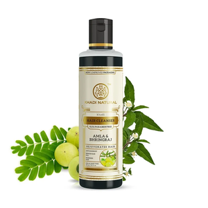 Champú natural a base de hierbas con extracto de amla y bhringraj, fórmula sin SLS ni parabenos, apto para todo tipo de cabello, 210 ml - Product Image 2