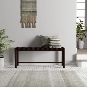 Contemporary Farmhouse Style Dining <b>Bench</b> Solid Acacia Wood Build Wooden Seating for Dining Room Kitchen Living Room Furniture - Product Image 1