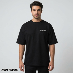 เสื้อยืดคอกลมแขนสั้นทรงโอเวอร์ไซส์สไตล์วินเทจสำหรับผู้ชาย ผ้าคอตตอน 100% หนัก 280 กรัม พิมพ์ลาย DTG ด้านหน้า แบบกำหนดเองได้รวดเร็ว - Product Image 1