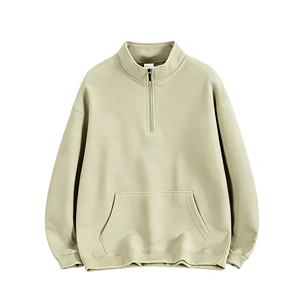 New Arrivals Custom Unisex Fleece Quarter Zip Pullover <b>Stand</b> Collar <b>Drop</b> Shoulder Hoodie with Pockets Custom logo Available - Product Image 2