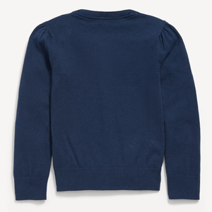 Cárdigan Azul Oscuro de Manga Larga de Alta Calidad con Botones, Suéteres de Uniforme Escolar - Product Image 2
