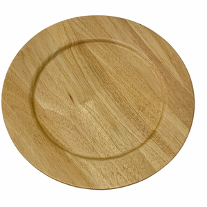 Plato de Servir Redondo de Madera Natural Hecho a Mano con Borde Festoneado, Plato Base Marrón para Vajilla, Platos Base para Mesa - Product Image 5