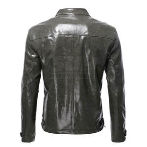 Veste en cuir pour homme, best-seller de l'hiver, col montant, logo sur le devant, légère, respirante, design unique, personnalisable - Product Image 2