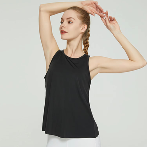 Camiseta Deportiva de Tirantes para Mujer, con Encaje, Transpirable, de Secado Rápido, 100% Poliéster, Color Sólido, Venta al Por Mayor - Product Image 4