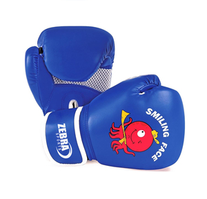 High Quality Zebra Sports <b>Custom</b> Logo Printed PU Leather Breathable Hook Loop Closure Kickboxing <b>MMA</b> Sparring <b>Gloves</b> - Product Image 2