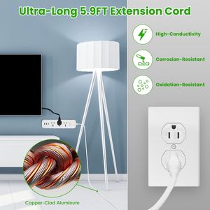 Multipresa da Parete 5.9FT con 3 Prese AC, 2 USB e 1 Porta USB-C, 2500W - Product Image 6