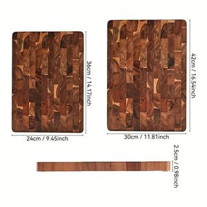 Tagliere in Legno di Acacia Resistente a Doppio Lato per Carne e Verdure, Grande Tagliere in Legno - Product Image 3