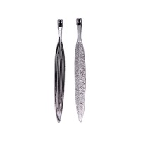 Breloque Feuille de Saule Fine 56x5.7x1.5mm en Alliage de Zinc Argent Vieilli avec Texture Veineuse pour Décoration de Napperons et Tissage de Attrape-rêves