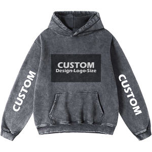 Sweat-shirt d'hiver personnalisé vierge, coupe oversize, effet délavé, en coton épais, style streetwear vintage, service OEM - Product Image 1