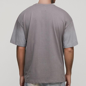 เสื้อยืดแขนสั้นผู้ชายสีดำผ้าฝ้ายคอกลมพิมพ์ลายเสือดาวทรงหลวมขนาดใหญ่ 300 กรัม - Product Image 6