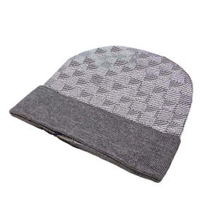 Top New High Quality 100% Wool Jacquard Winter Hat Embroidered logo Designer Checkered Hat Knitted Beanie Hat - Product Image 1