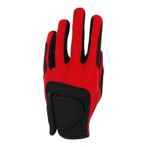 Guante de Golf para Hombre, Mano Izquierda, para Golfistas Diestros, Cuero Sintético con Fibra de Lycra, Cierre Ajustable, Negro y Rojo - Product Image 1
