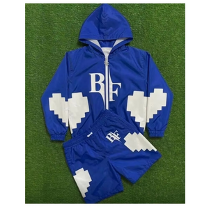 Wholesale Mens Retro Color Block Track Suit Set Custom Logo <b>Jacket</b> Sportswear OEM Hoodies Manufacturer - Product Image 4